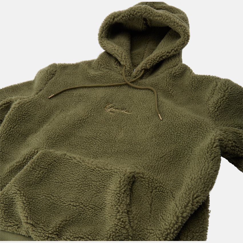 Karl Kani Sweatshirts SMALL SIGNATURE TEDDY HOODIE 1011300 ARMY