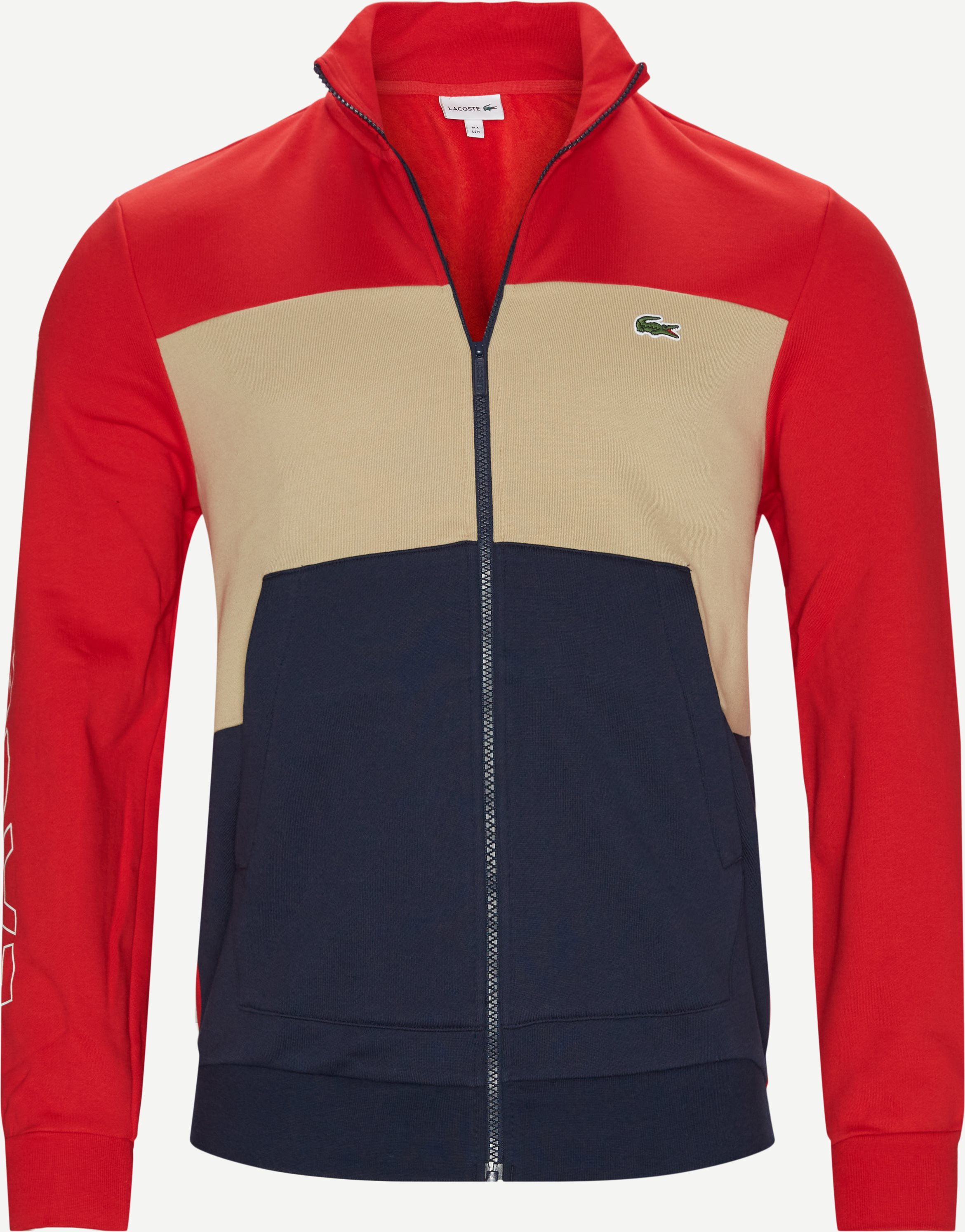 Printed Colorblock Fleece Sweatshirt - Sweatshirts - Regular fit - Rød