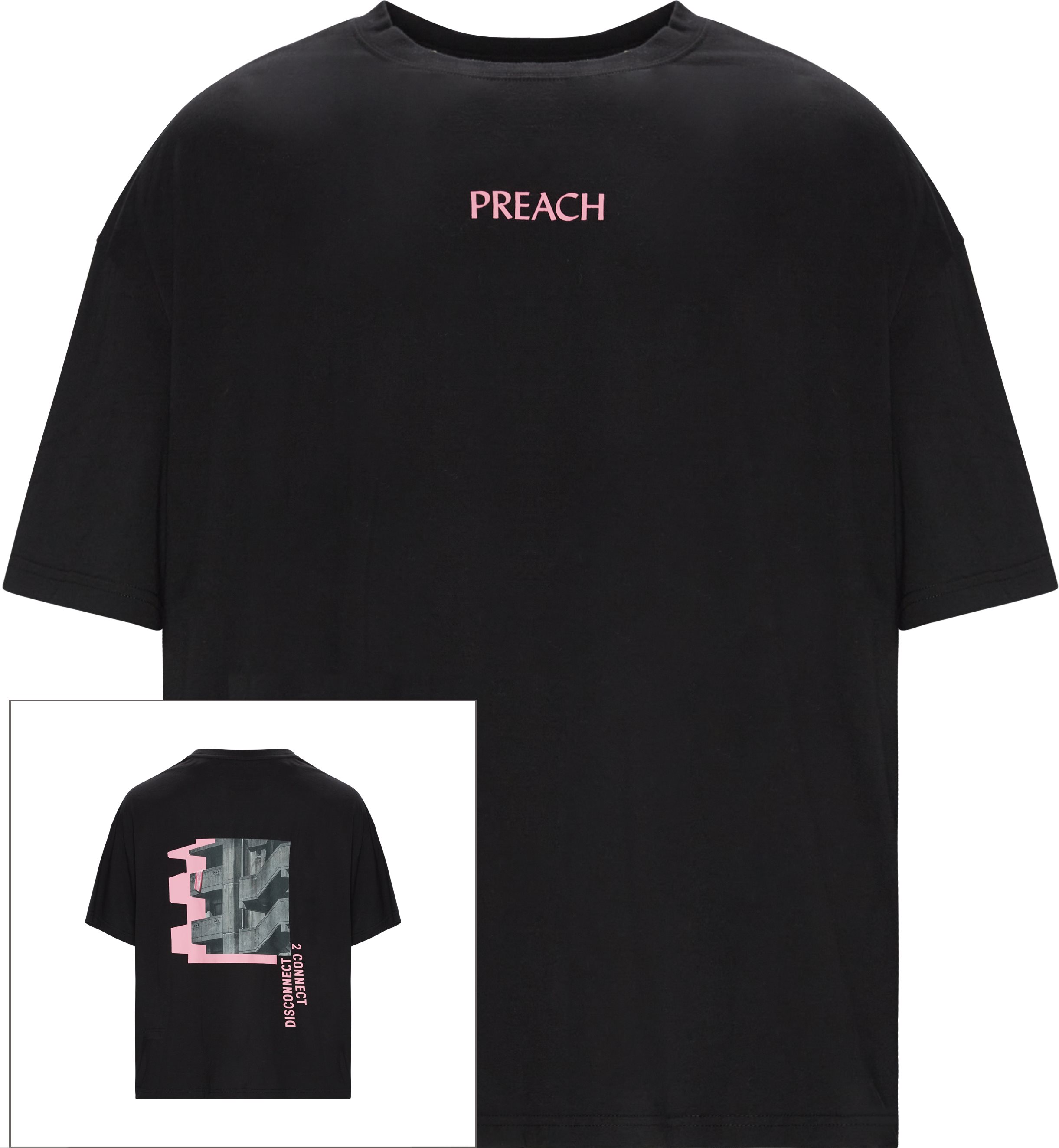 Pink Towel Tee - T-shirts - Oversize fit - Black