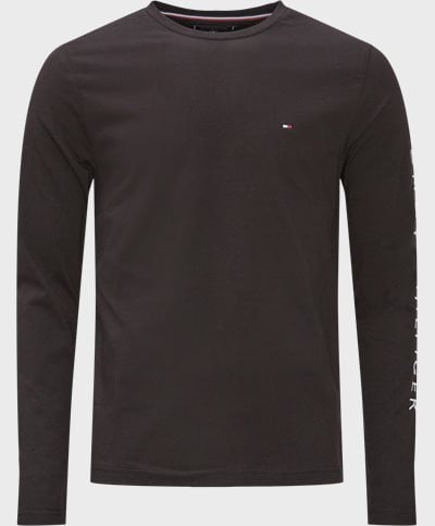 Tommy Hilfiger T-shirts 09096 TOMMY LOGO LONG SLEEVE TEE Black