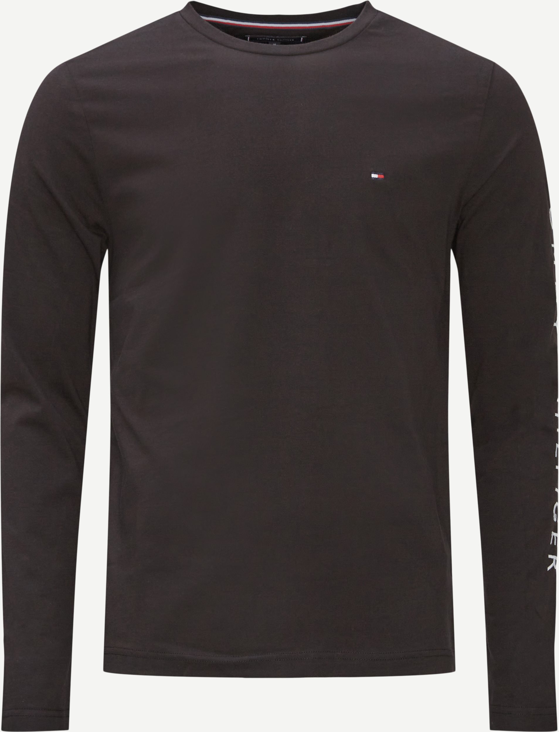 Tommy logo long sleeve tee - T-shirts - Regular fit - Black