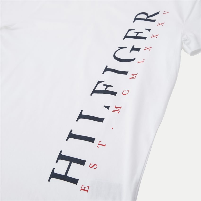 Tommy Hilfiger T-shirts 22164 VERTICAL HILFIGER LOGO TEE HVID