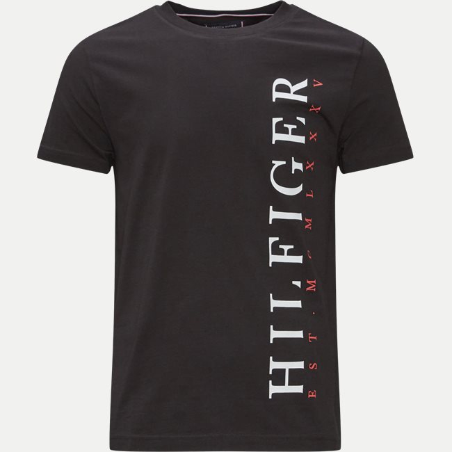 satire Gearceerd ventilator 22164 VERTICAL HILFIGER LOGO TEE T-shirts SORT from Tommy Hilfiger 47 EUR