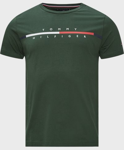 Tommy Hilfiger T-shirts 22128 CORP SLIT LOGO TEE Grøn
