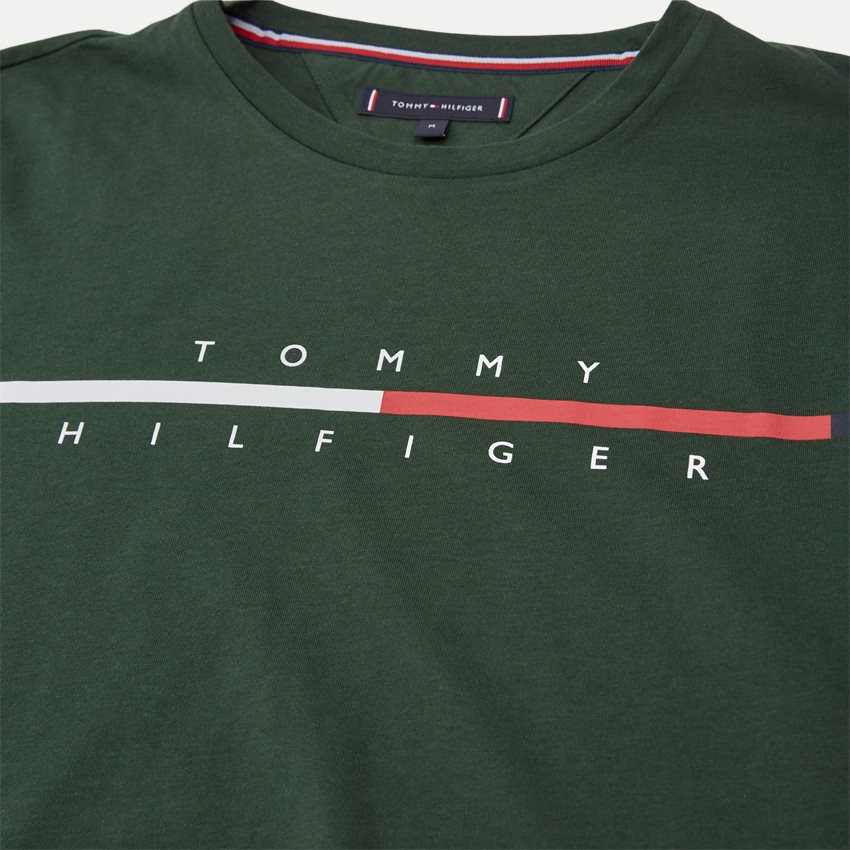 Tommy Hilfiger T-shirts 22128 CORP SLIT LOGO TEE GRØN