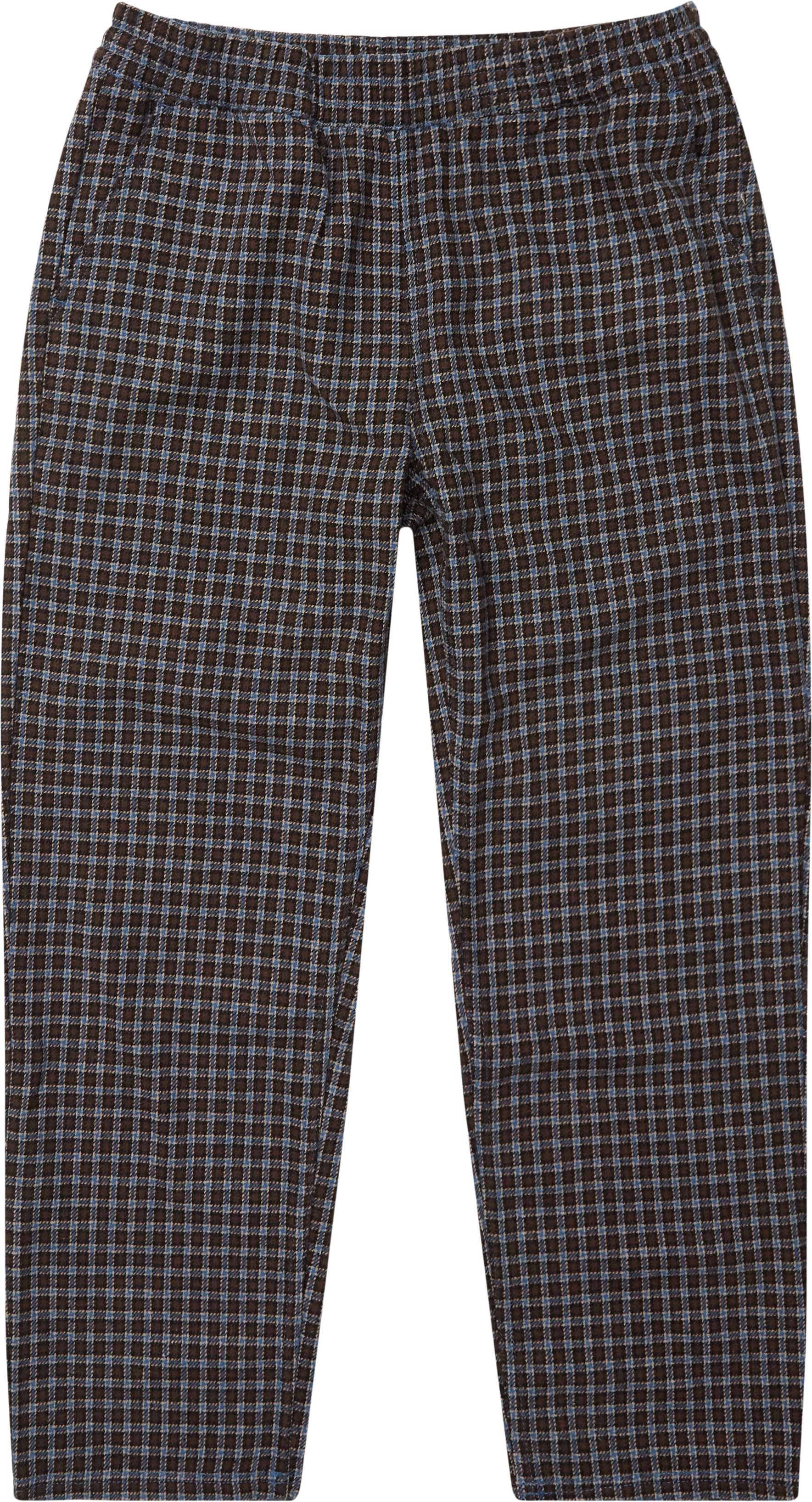 Plaid Pants - Trousers - Loose fit - Brown