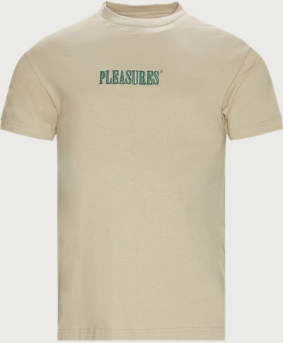 Pleasures T-shirts CORE EMBROIDERED TEE Sand