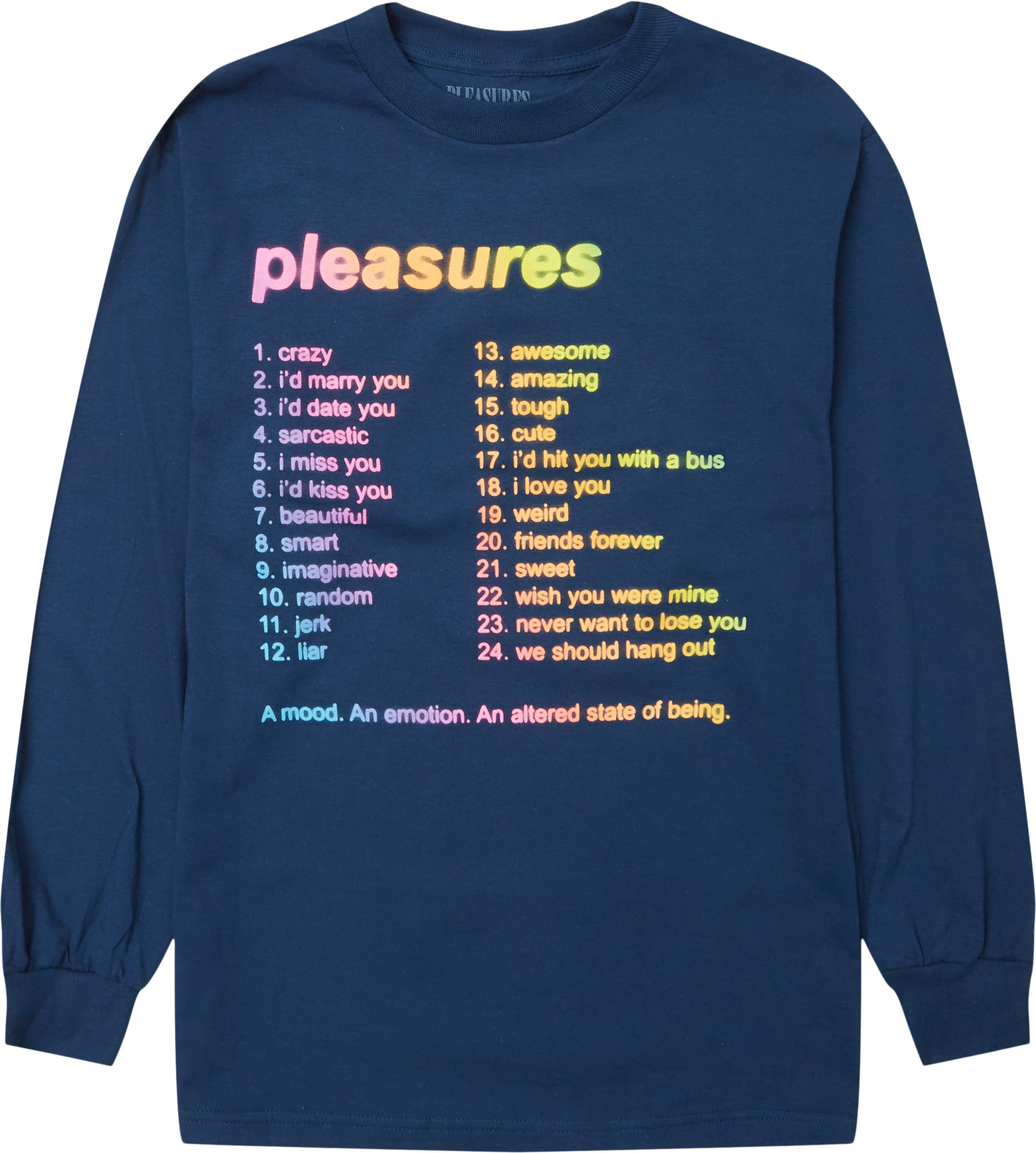 Pleasures T-shirts MOOD LONG SLEEVE Blue