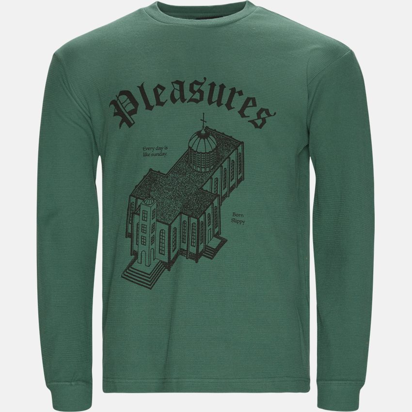 Pleasures T-shirts GLORY WAFFLE  GREEN