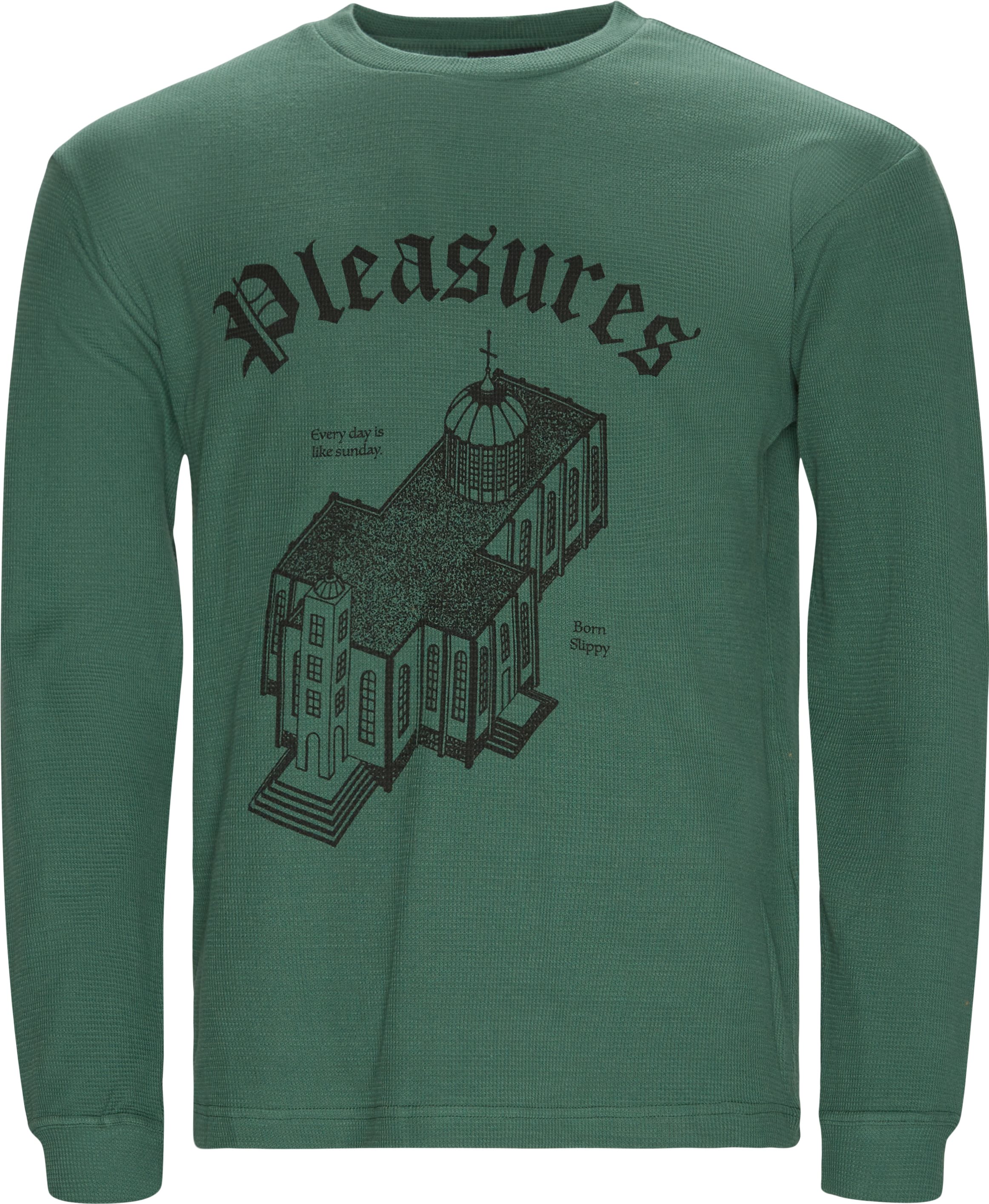 Pleasures T-shirts GLORY WAFFLE  Green