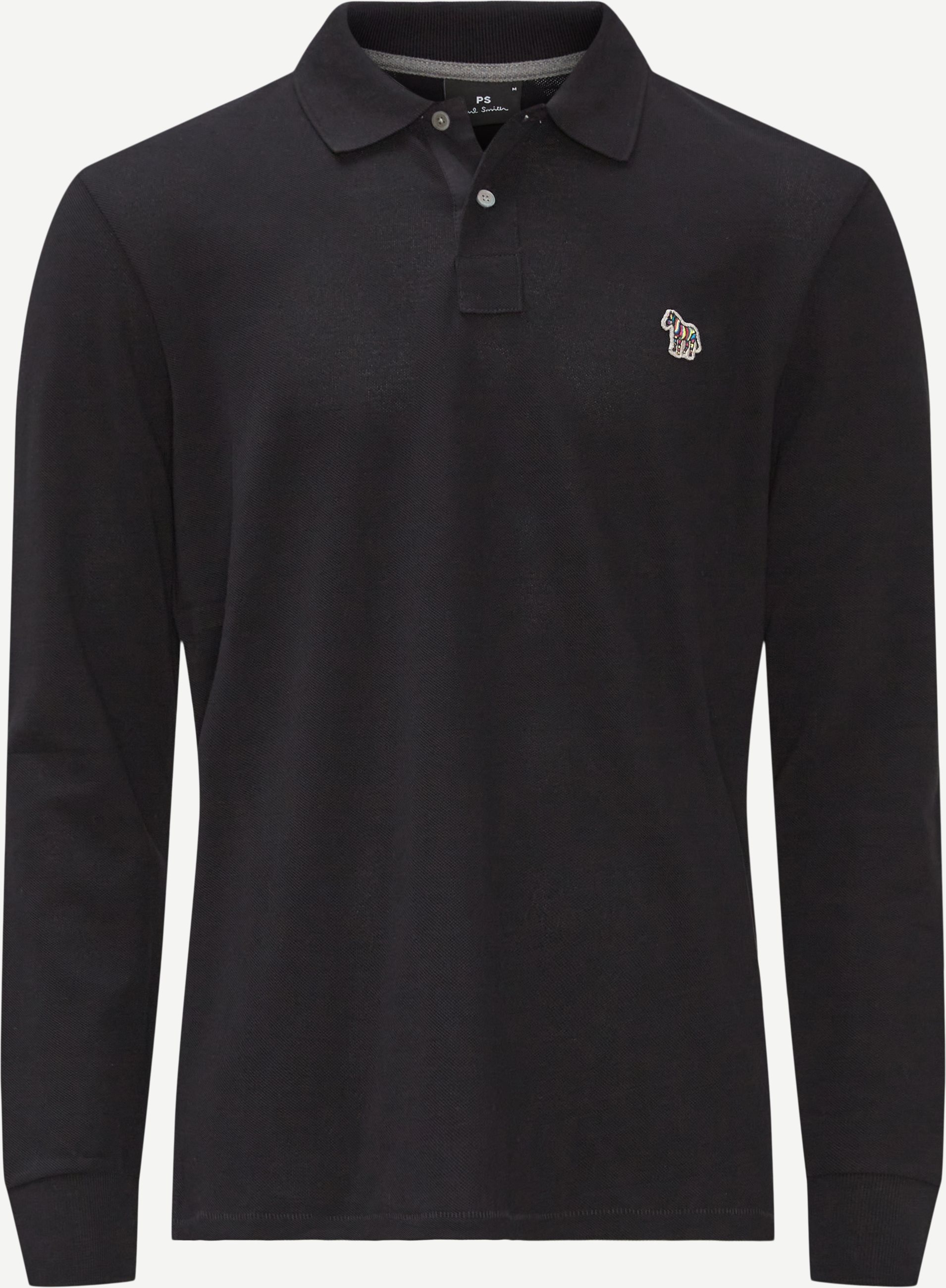 Long Sleeve Polo Shirt - T-shirts - Regular fit - Sort