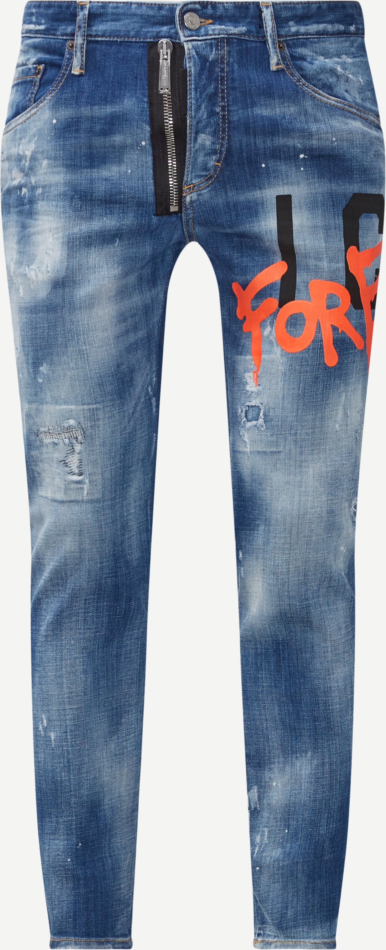 Detaillierte kaputte Jeans - Jeans - Slim fit - Jeans-Blau