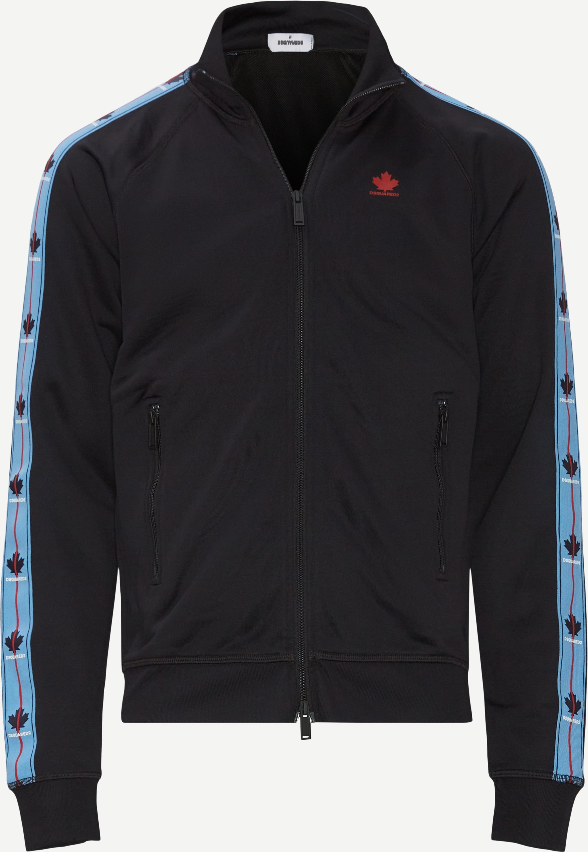 Leaf Tape Zip Track Jacket - Sweatshirts - Regular fit - Sort