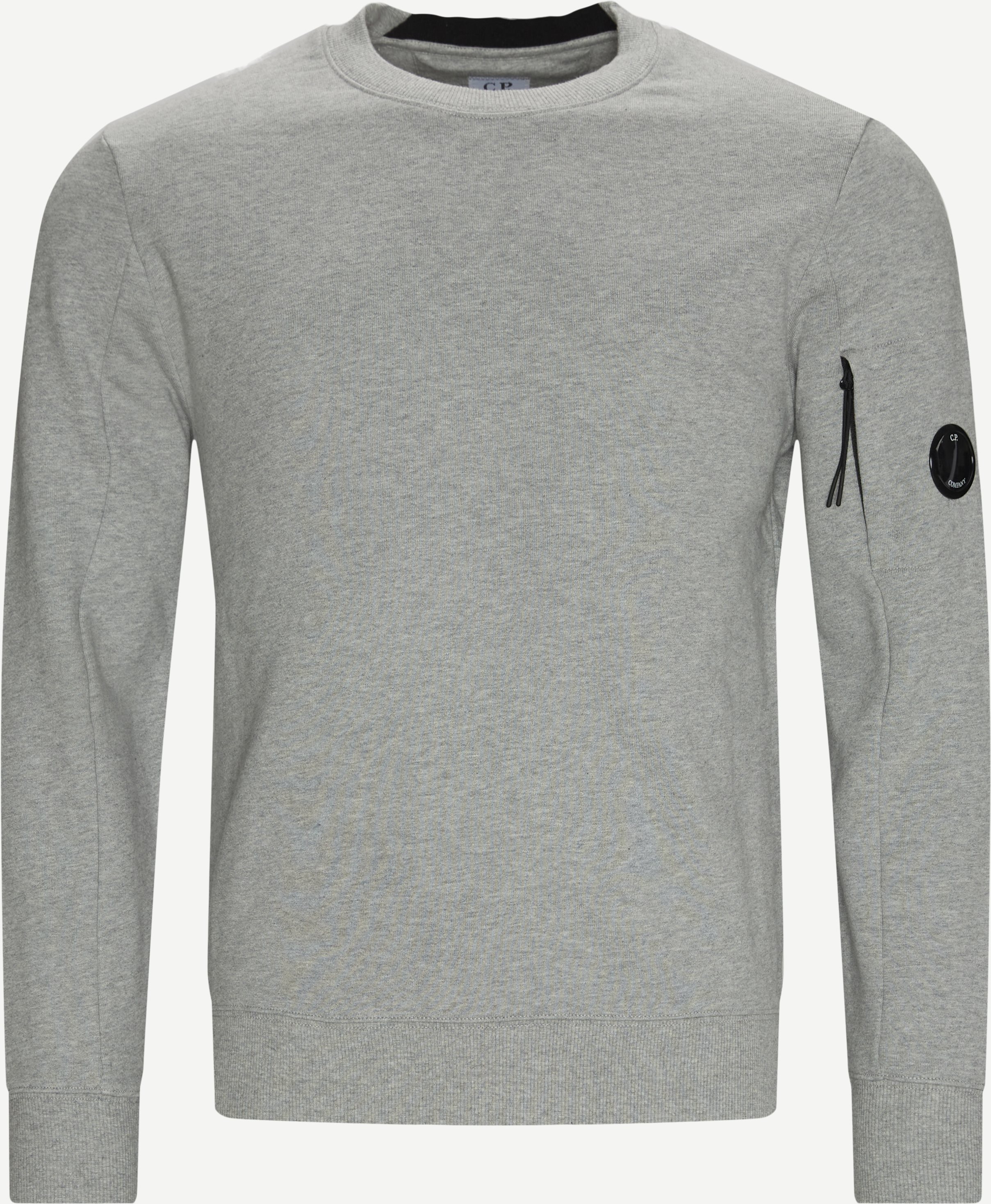 Crew Neck Diagonal Raised Fleece Sweatshirt - Sweatshirts - Regular fit - Grey