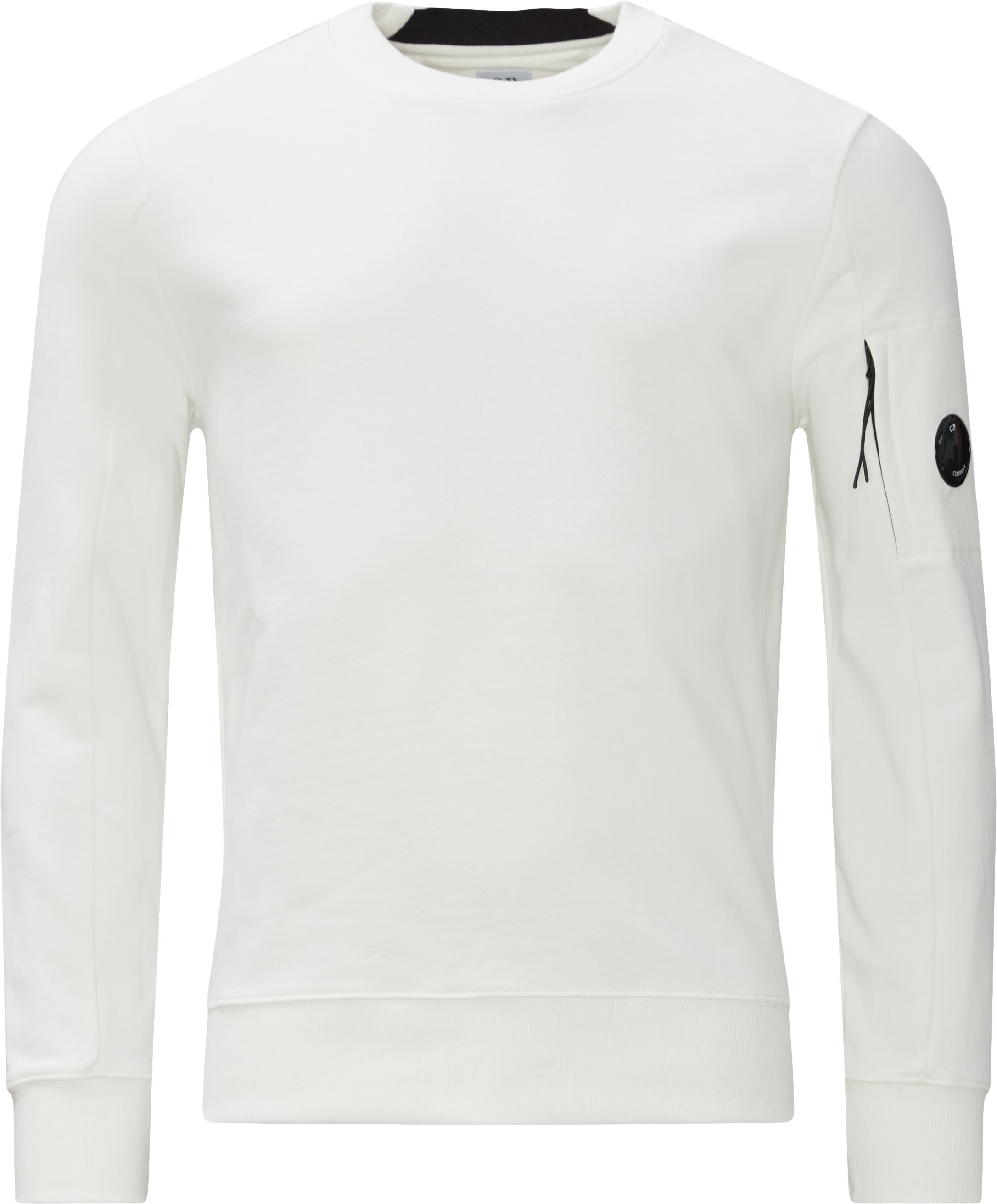 Crew Neck Diagonal Raised Fleece Sweatshirt - Sweatshirts - Regular fit - Hvid