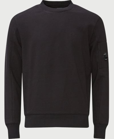 Crew Neck Diagonal Raised Fleece Sweatshirt Regular fit | Crew Neck Diagonal Raised Fleece Sweatshirt | Black