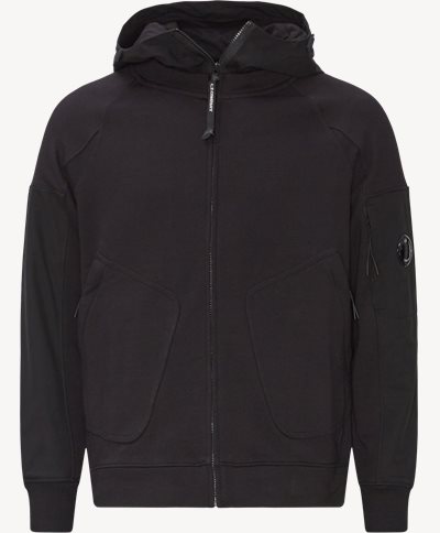 Hooded Diagonal Fleece Sweatshirt Regular fit | Hooded Diagonal Fleece Sweatshirt | Sort