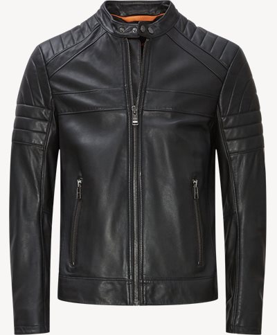 Junow1 Biker Leather Jacket Slim fit | Junow1 Biker Leather Jacket | Black