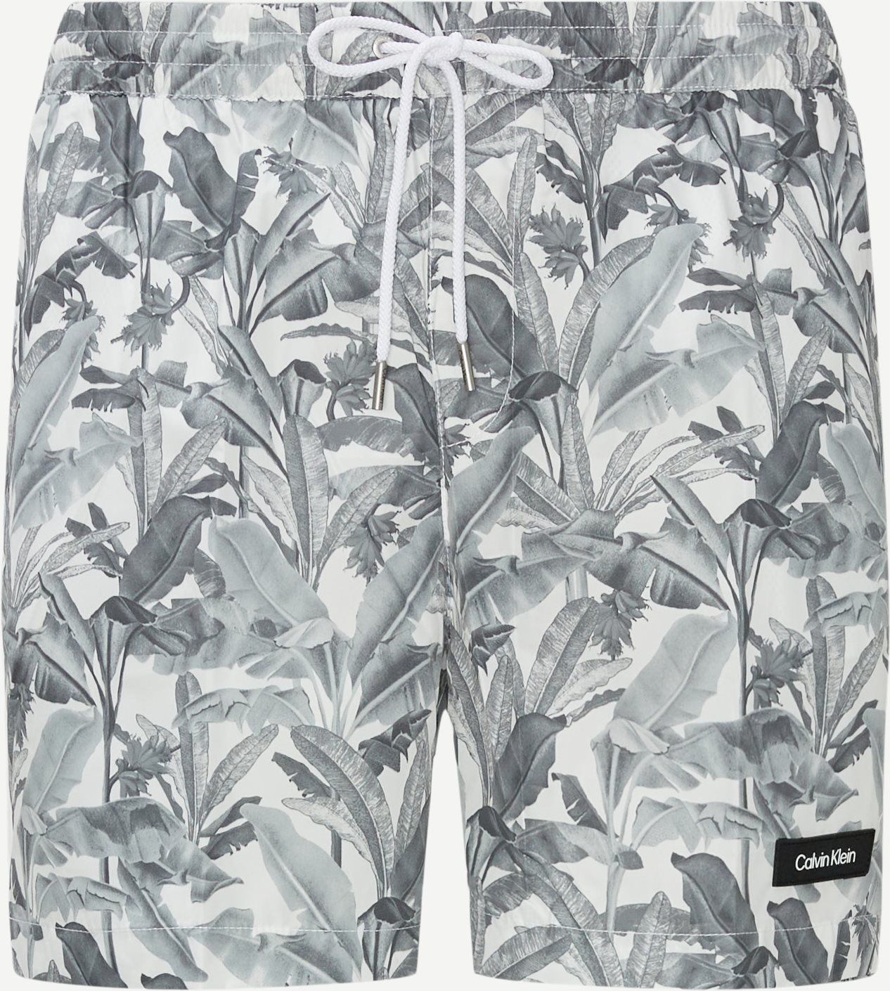 Medium Drawstring Print Badeshorts - Shorts - Regular fit - Hvid