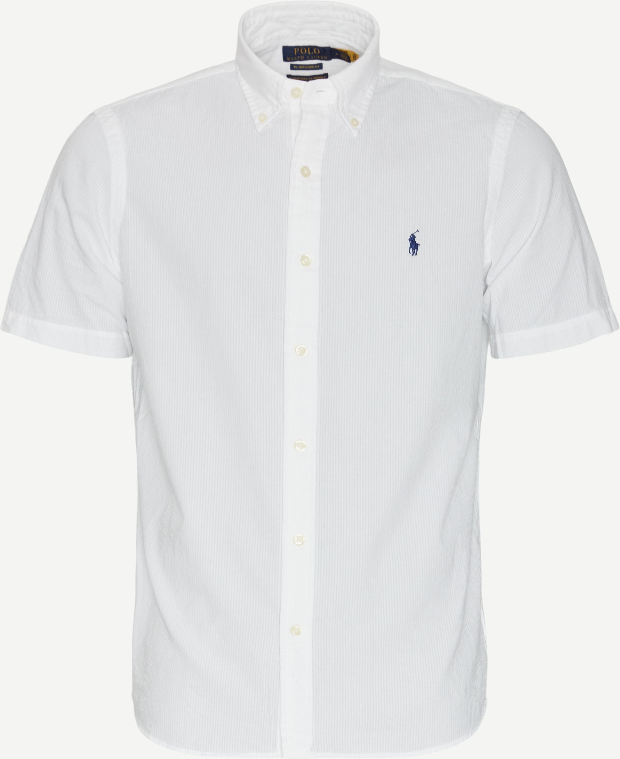 Seersucker Kortærmet Skjorte - Kortærmede skjorter - Regular fit - Hvid