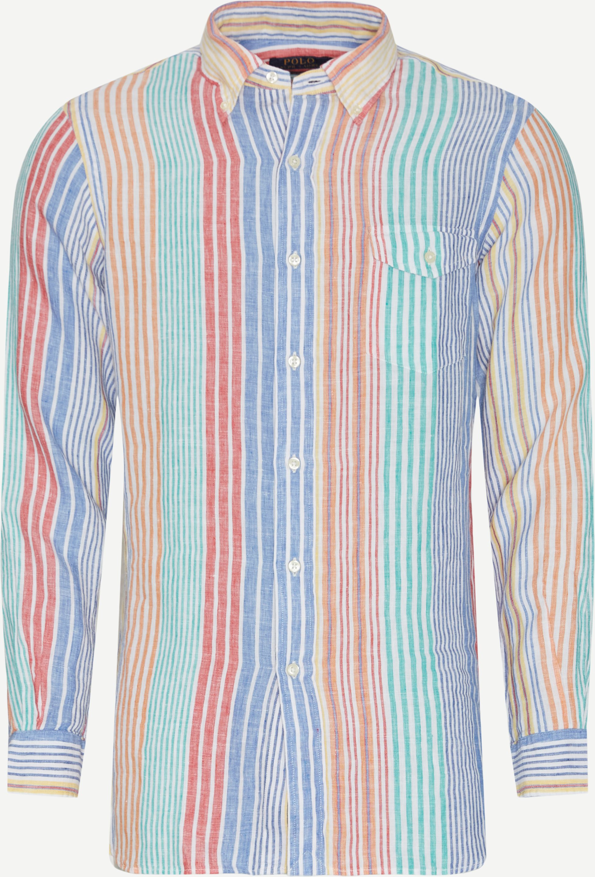 Linen Stripe Shirt - Skjorter - Slim fit - Blå