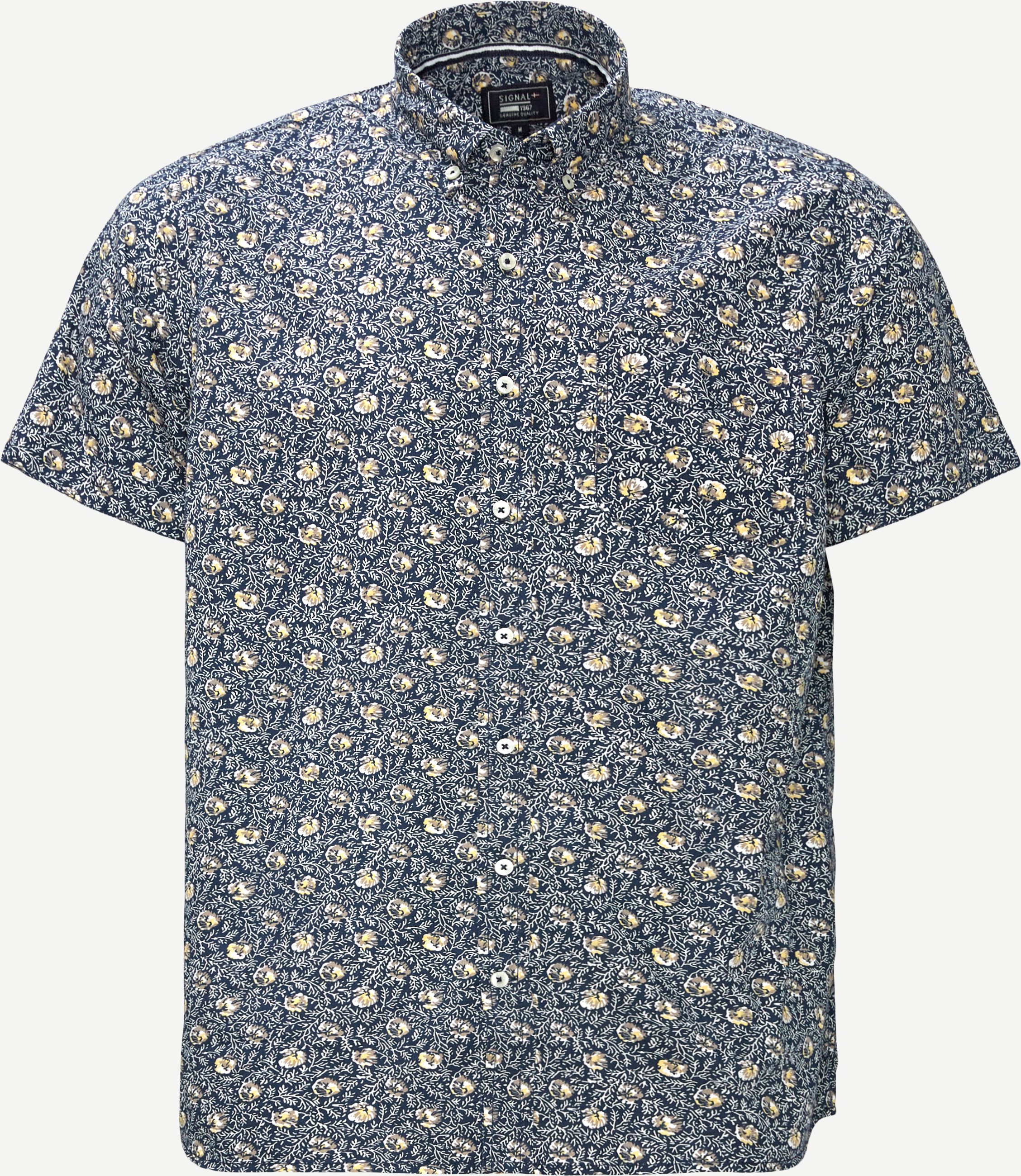Kortärmad skjorta med Gabrial Print - Kortärmade skjortor - Regular fit - Blå