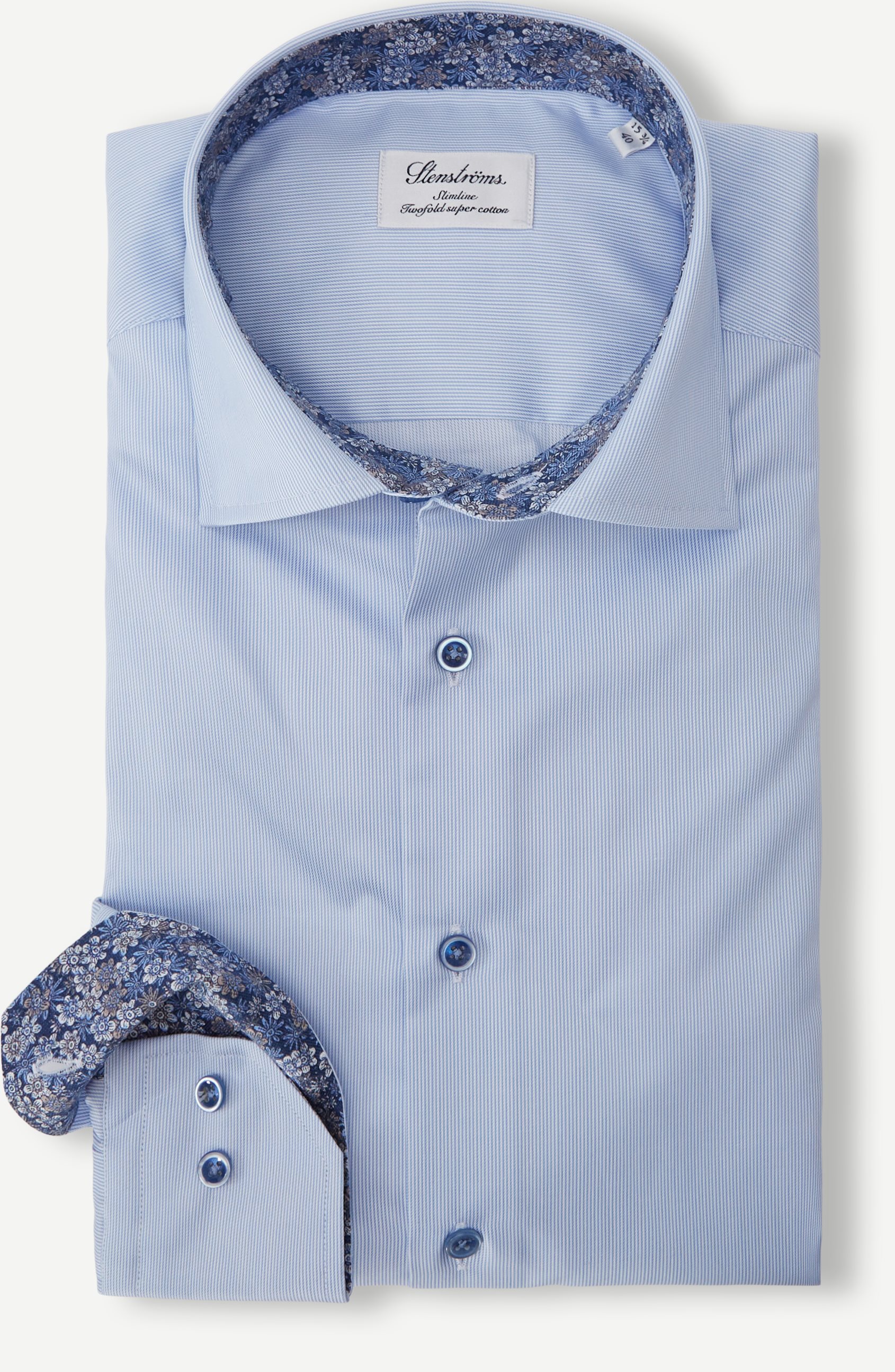 1940 Twofold Super Cotton Skjorte - Skjorter - Blå