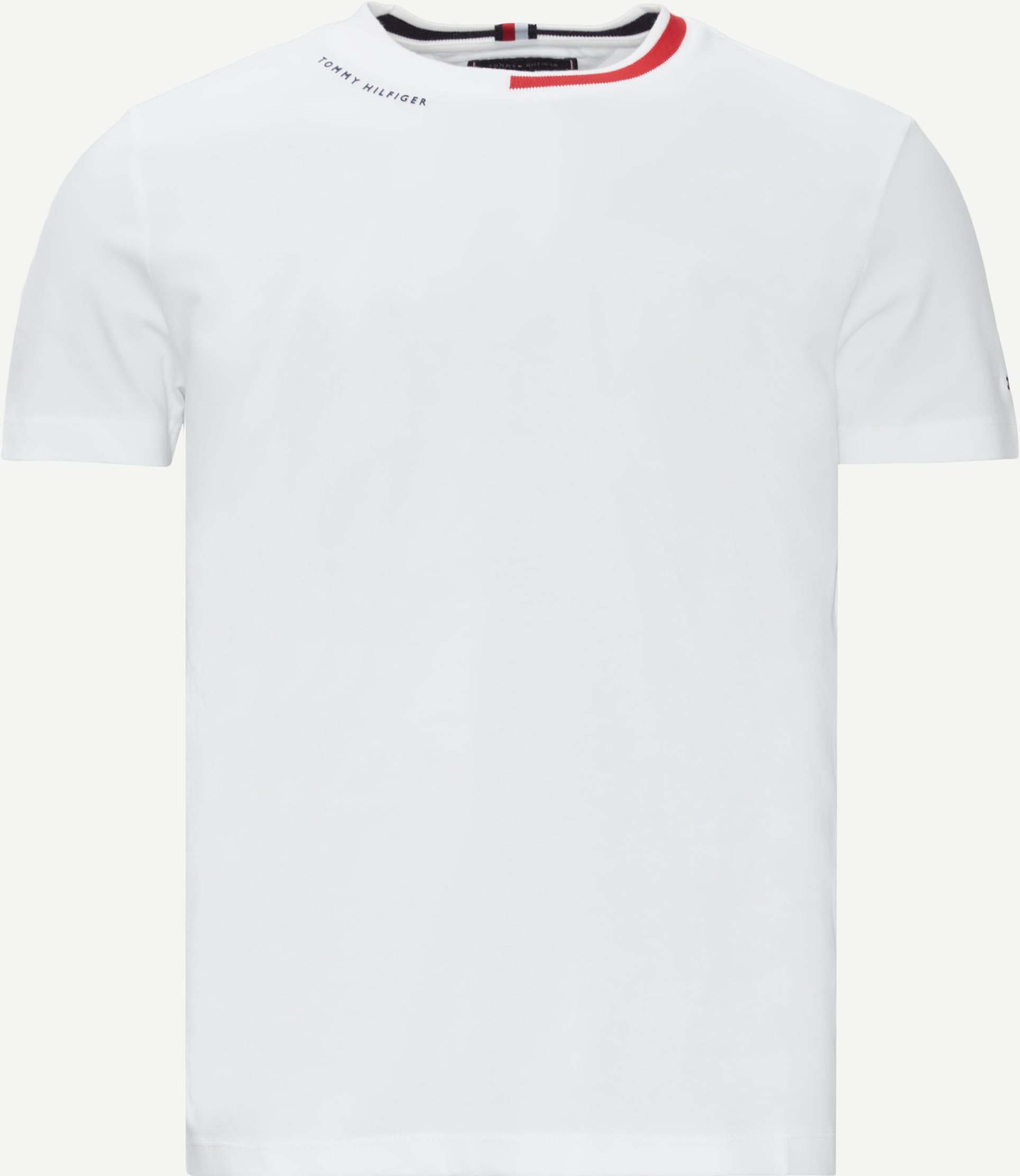 Jaquard Tee - T-shirts - Regular fit - Hvid