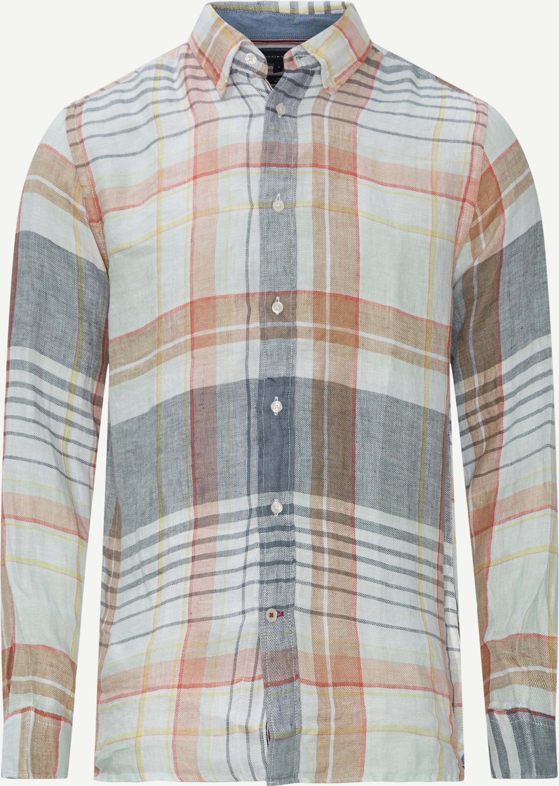 Pigment Dyed Linen Check Skjorte - Skjorter - Regular fit - Blå