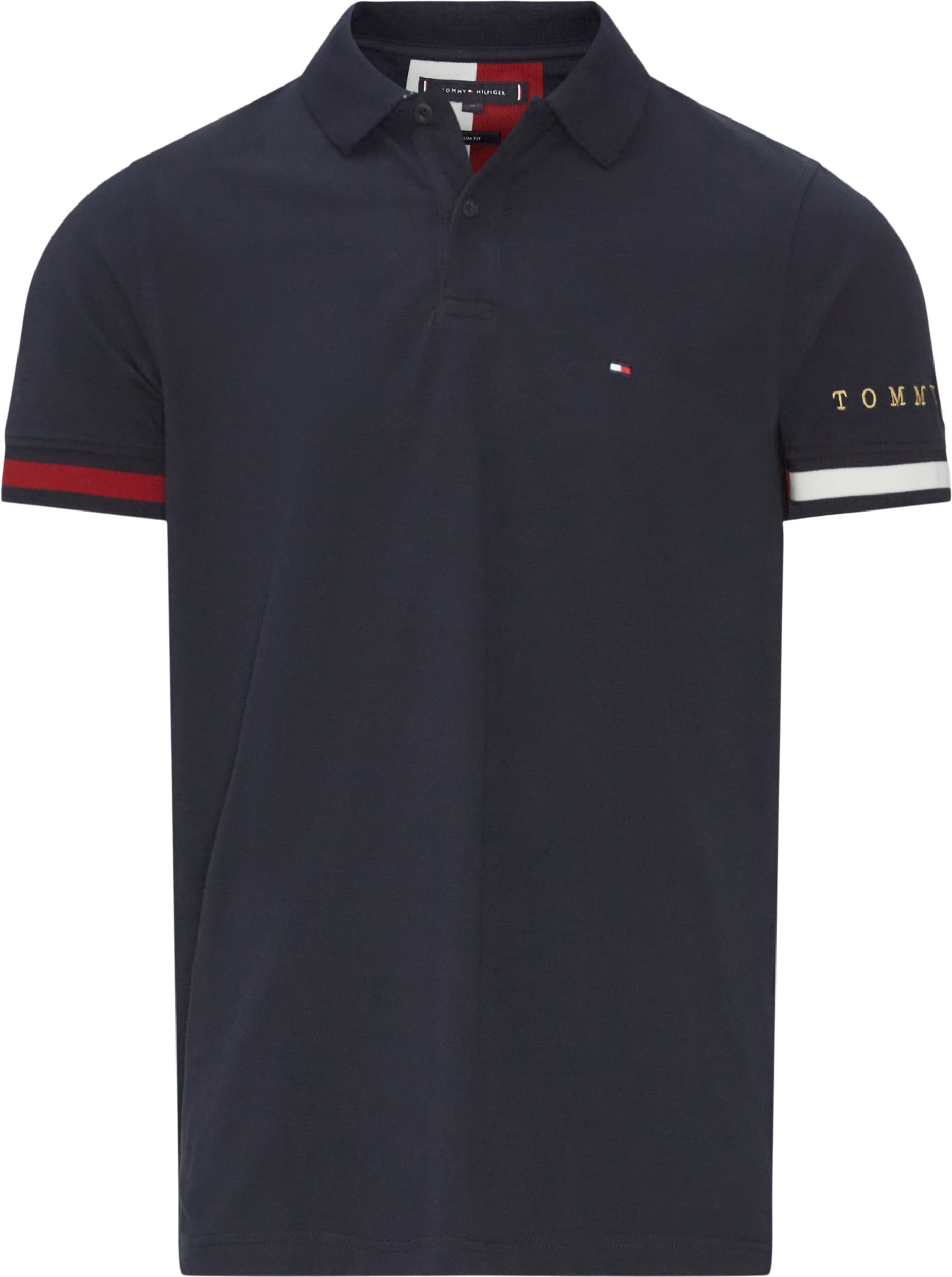 Tommy T-shirts NAVY 67 23961 from Hilfiger CUFF FLAG ICON SLIM EUR POLO
