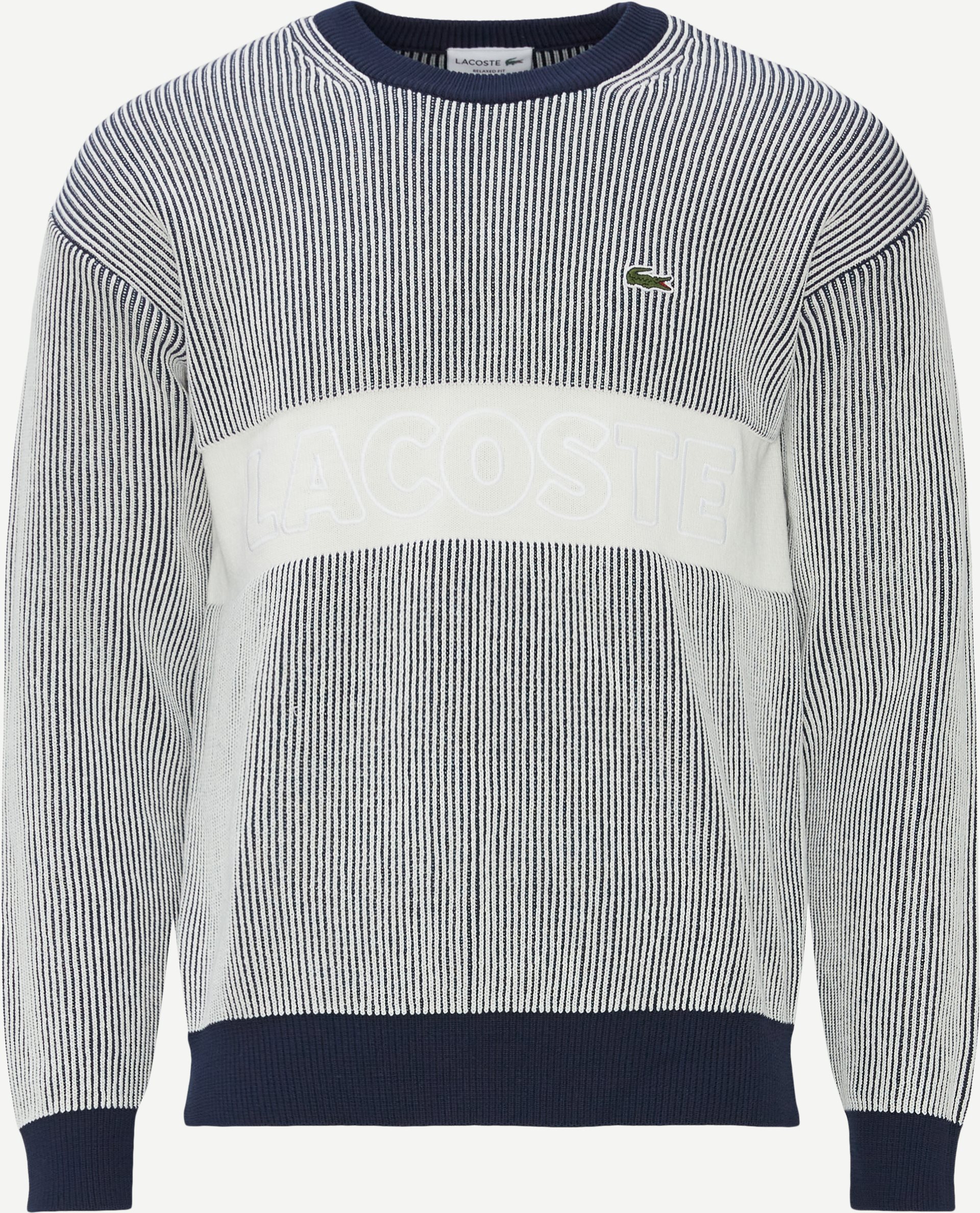 Heritage Lettered Band Ribbed Sweater - Strik - Relaxed fit - Blå