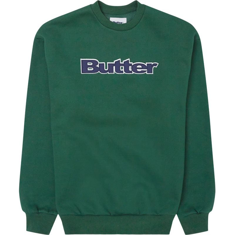 Butter Goods Logo Crewneck Sweatshirts Grøn