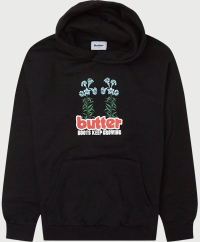 Butter Goods Sweatshirts ROOTS PULLOVER HOOD Black