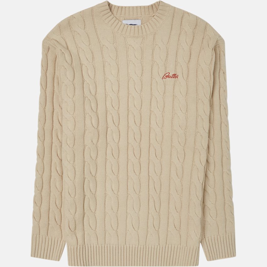 Butter Goods Strik CABLE KNIT SWEATER SAND
