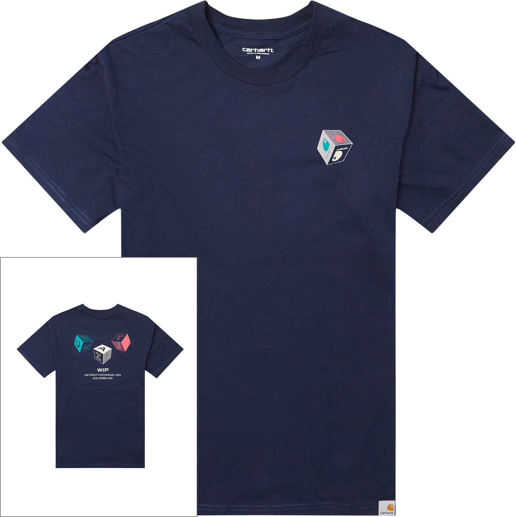 Cube Tee - T-shirts - Regular fit - Blå