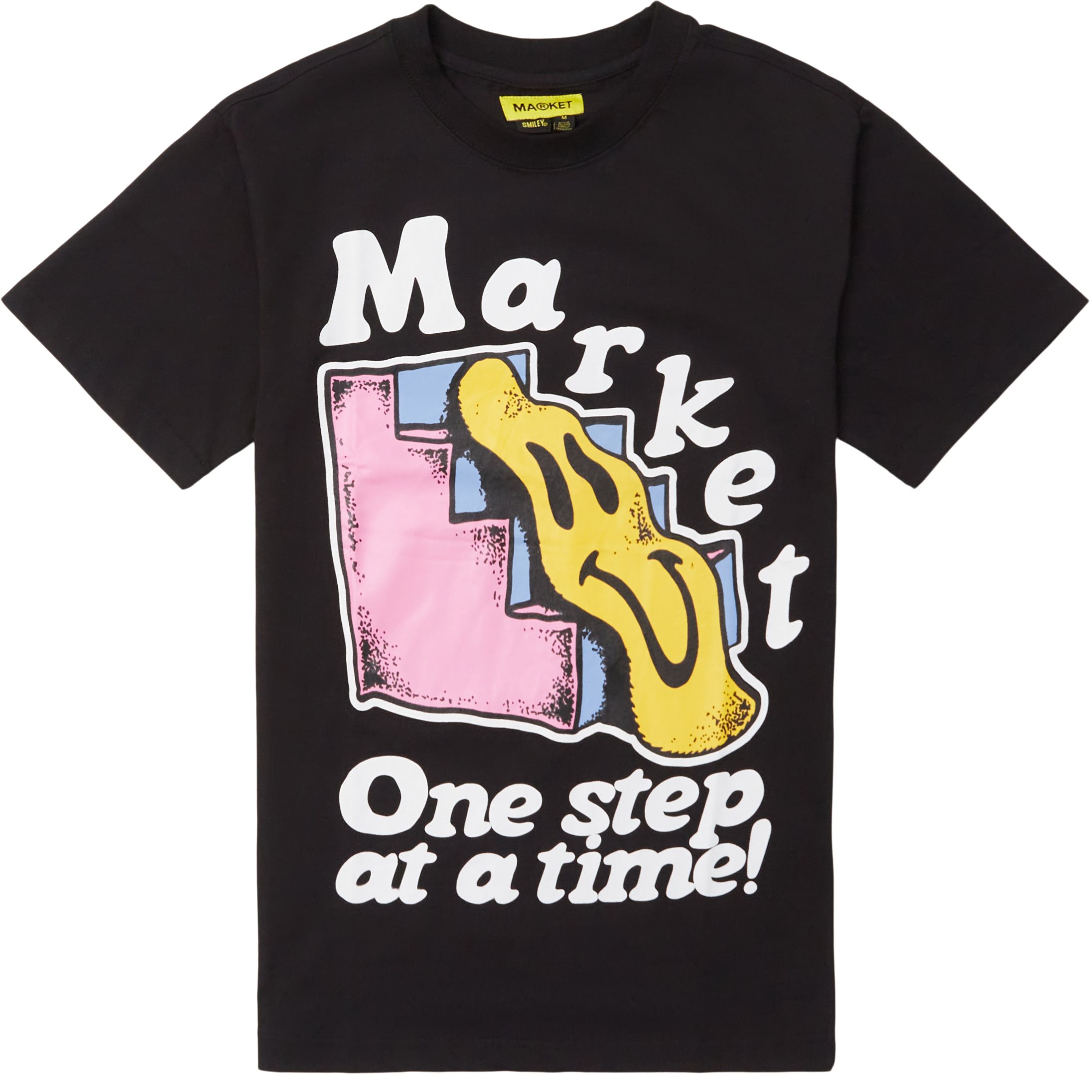 Smiley One Step At A Time Tee - T-shirts - Regular fit - Sort