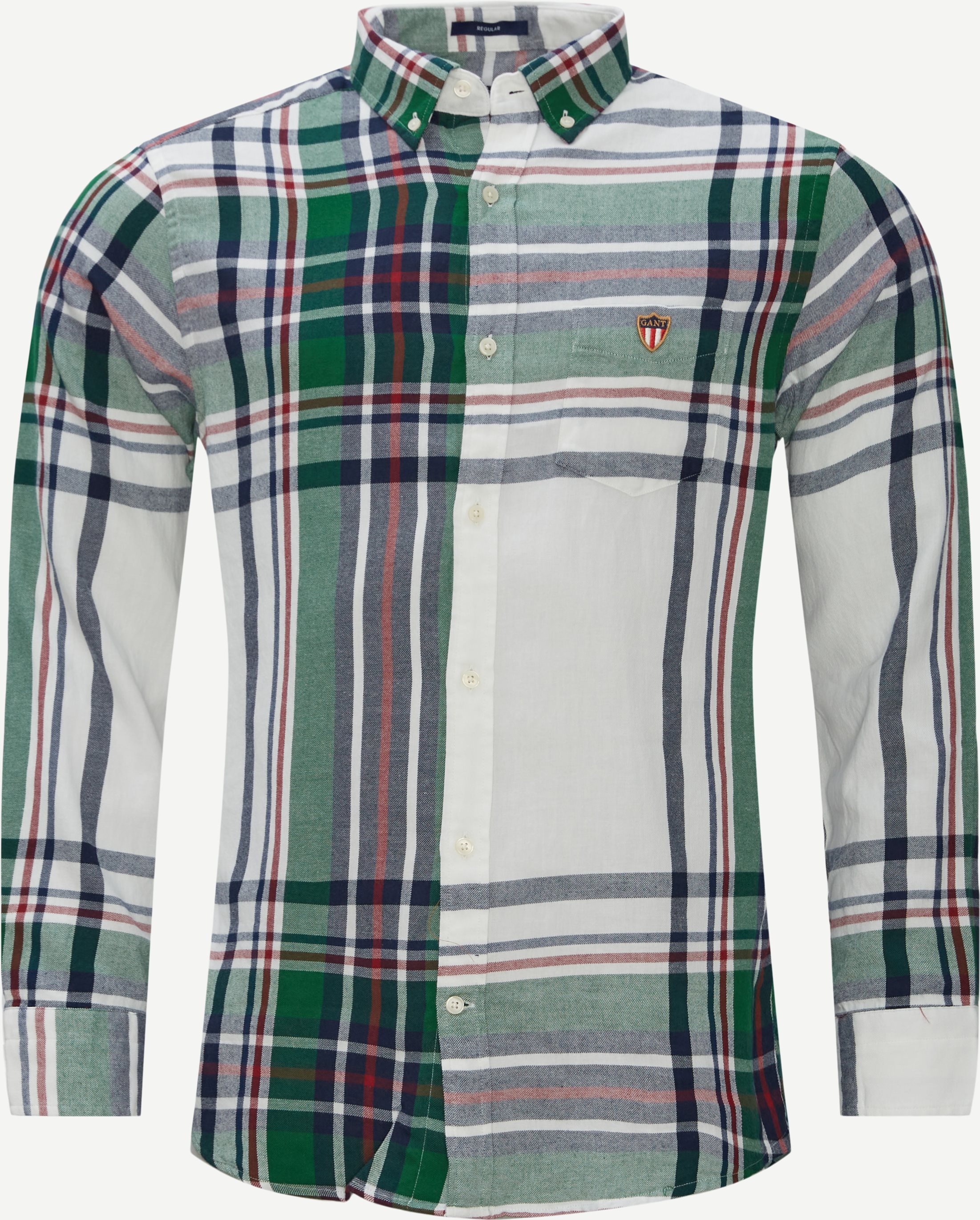 Flanell Banner Shield Skjorta - Skjortor - Regular fit - Grön