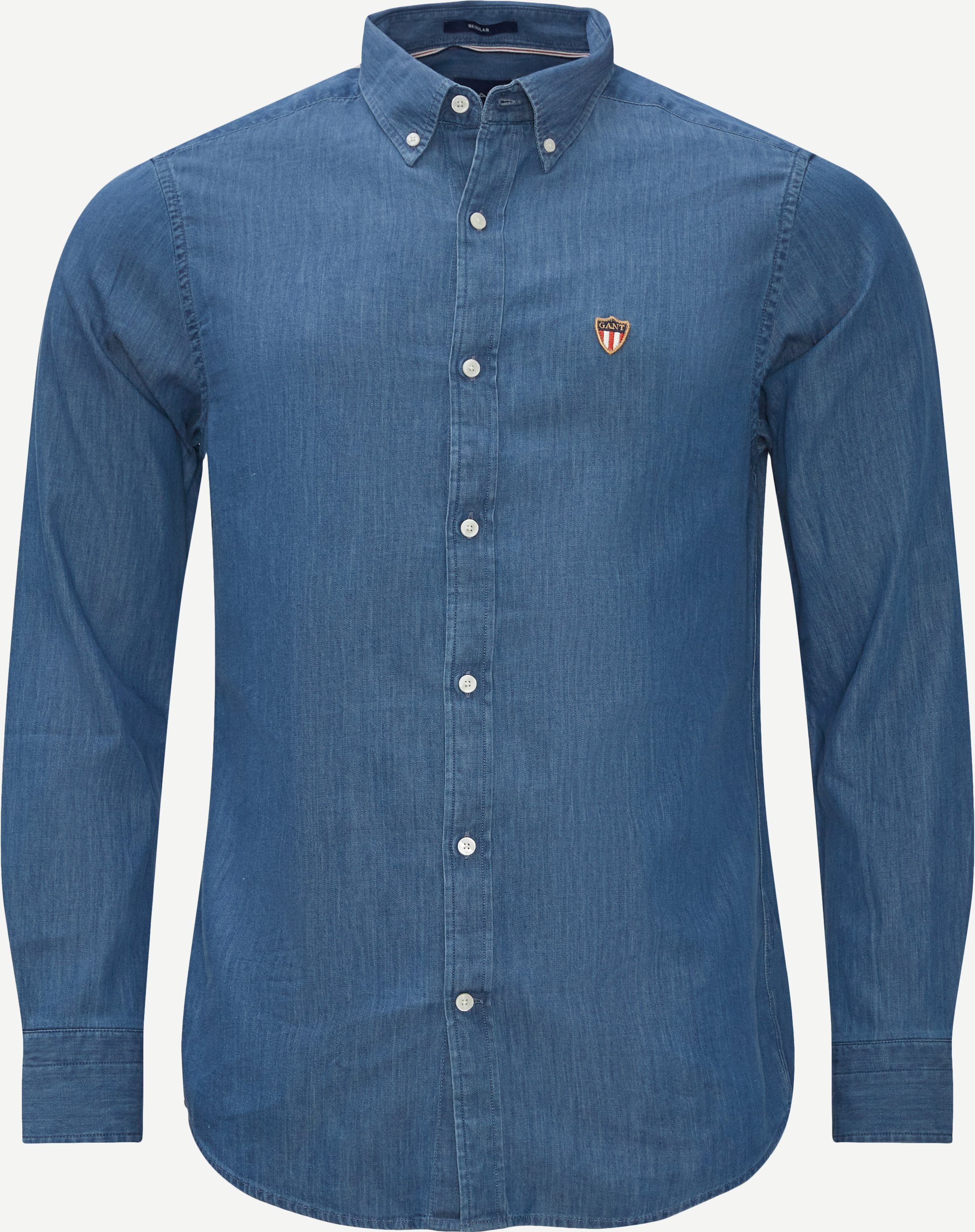 Indigo Banner Shield Shirt - Skjorter - Regular fit - Denim
