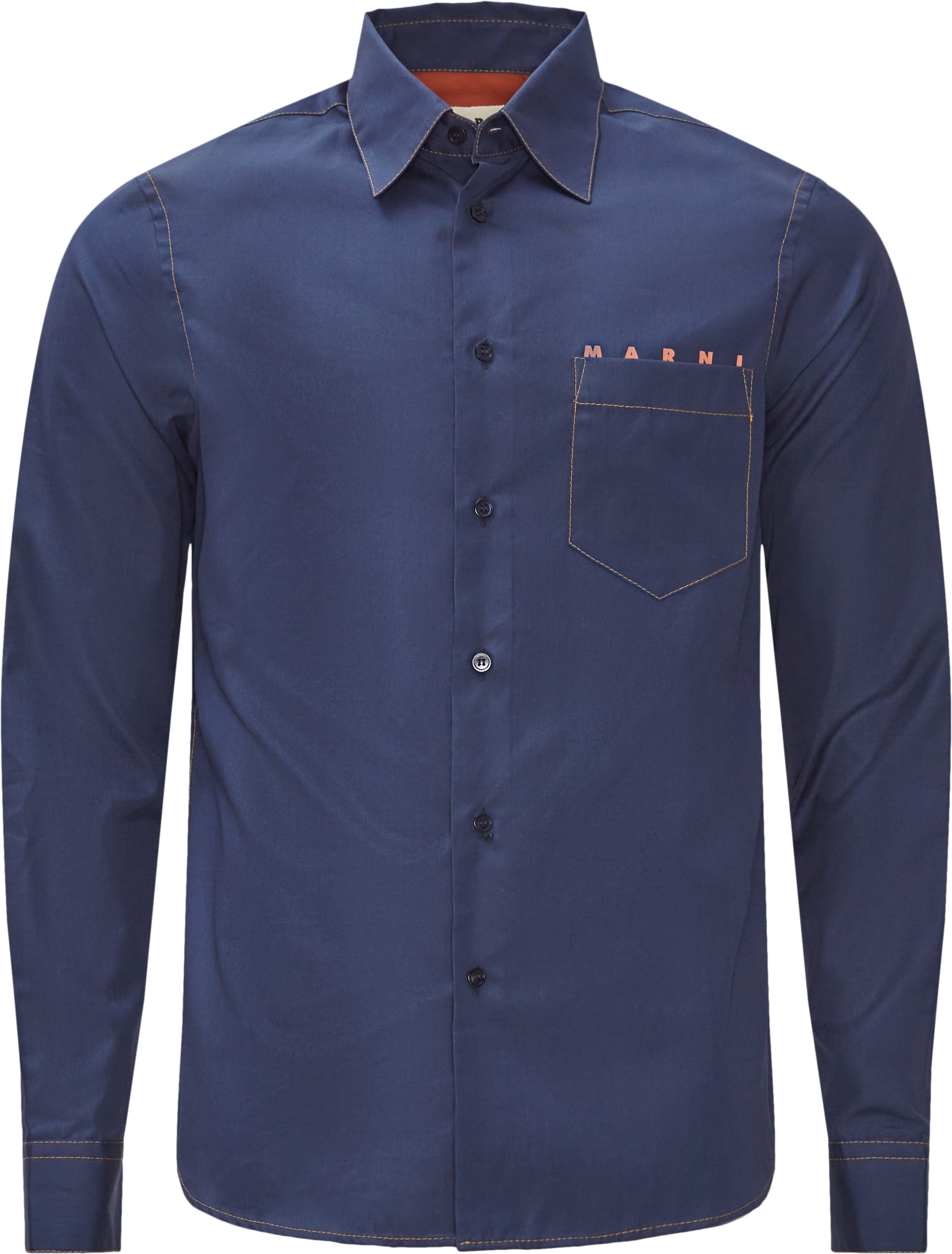 Cotton Shirt - Skjorter - Regular fit - Blå