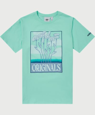 Adidas Originals T-shirts OG FLORAL TEE HC2110 Grön