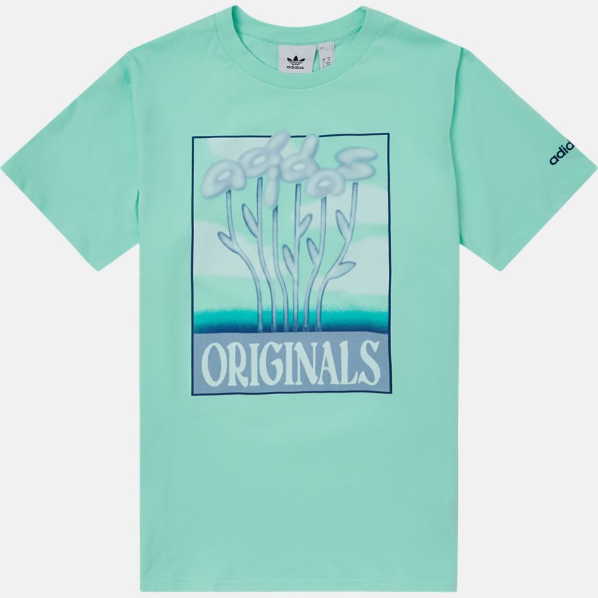 Adidas Originals T-shirts OG FLORAL TEE HC2110 GRØN