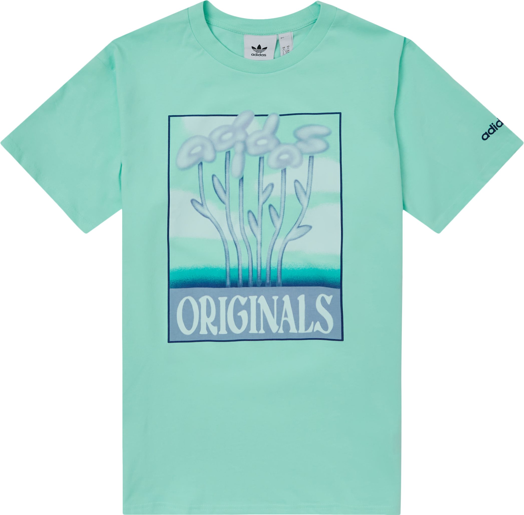 Adidas Originals T-shirts OG FLORAL TEE HC2110 Grøn
