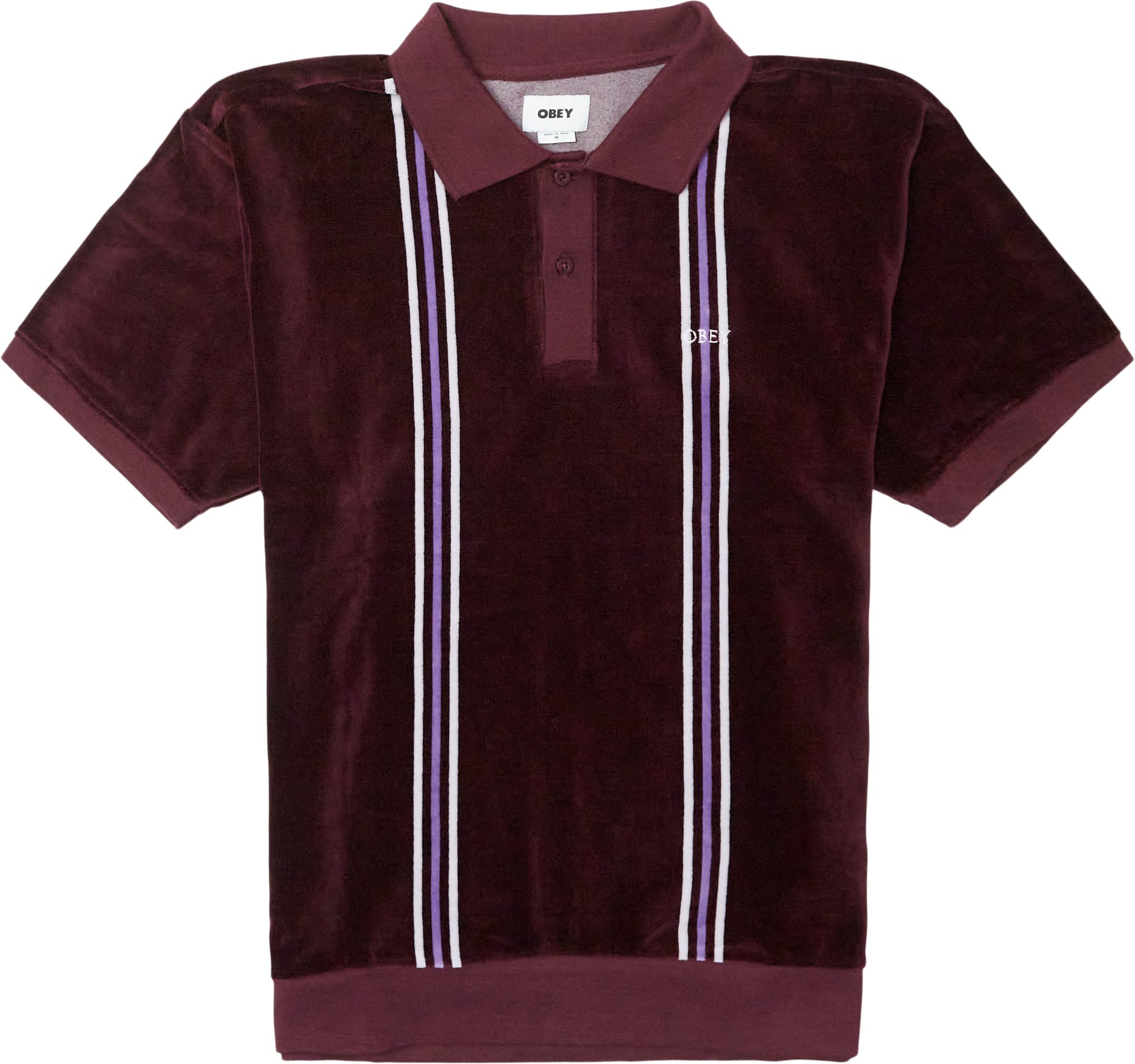 Stefano Velour Polo - T-shirts - Regular fit - Bordeaux