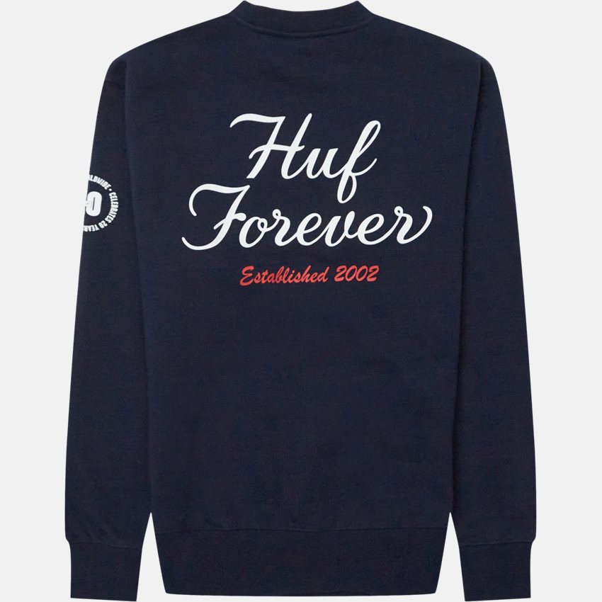 HUF Sweatshirts FOREVER CREW NAVY
