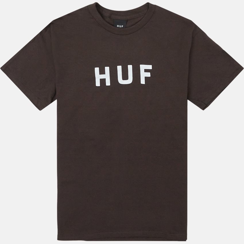 HUF T-shirts ESSENTIALS OG LOGO SS TEE BRUN