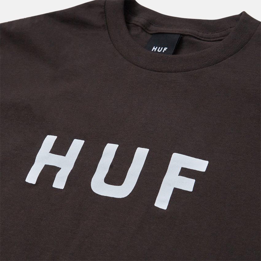 HUF T-shirts ESSENTIALS OG LOGO SS TEE BRUN