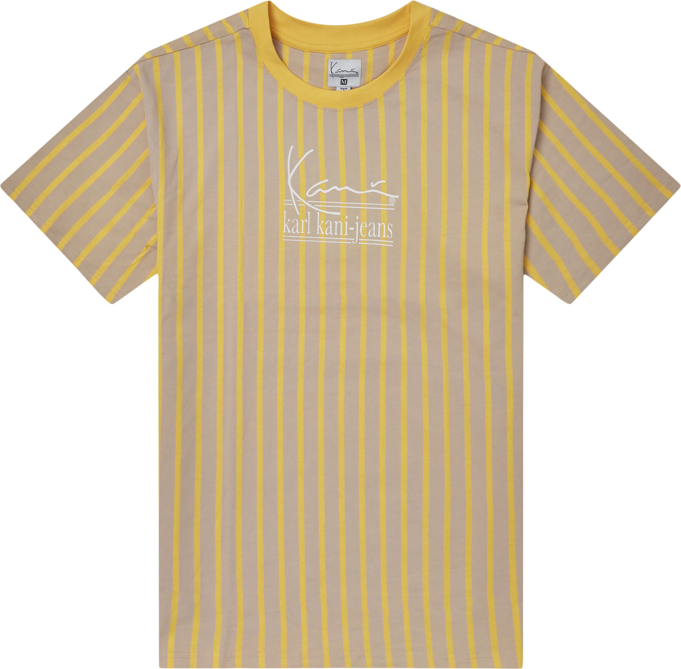 Karl Kani T-shirts SIGNATURE KKJ PINSTRIPE TEE 6033293 Sand