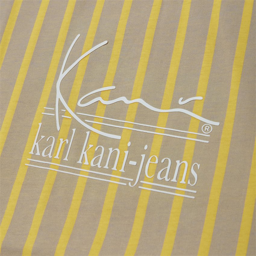 Karl Kani T-shirts SIGNATURE KKJ PINSTRIPE TEE 6033293 SAND