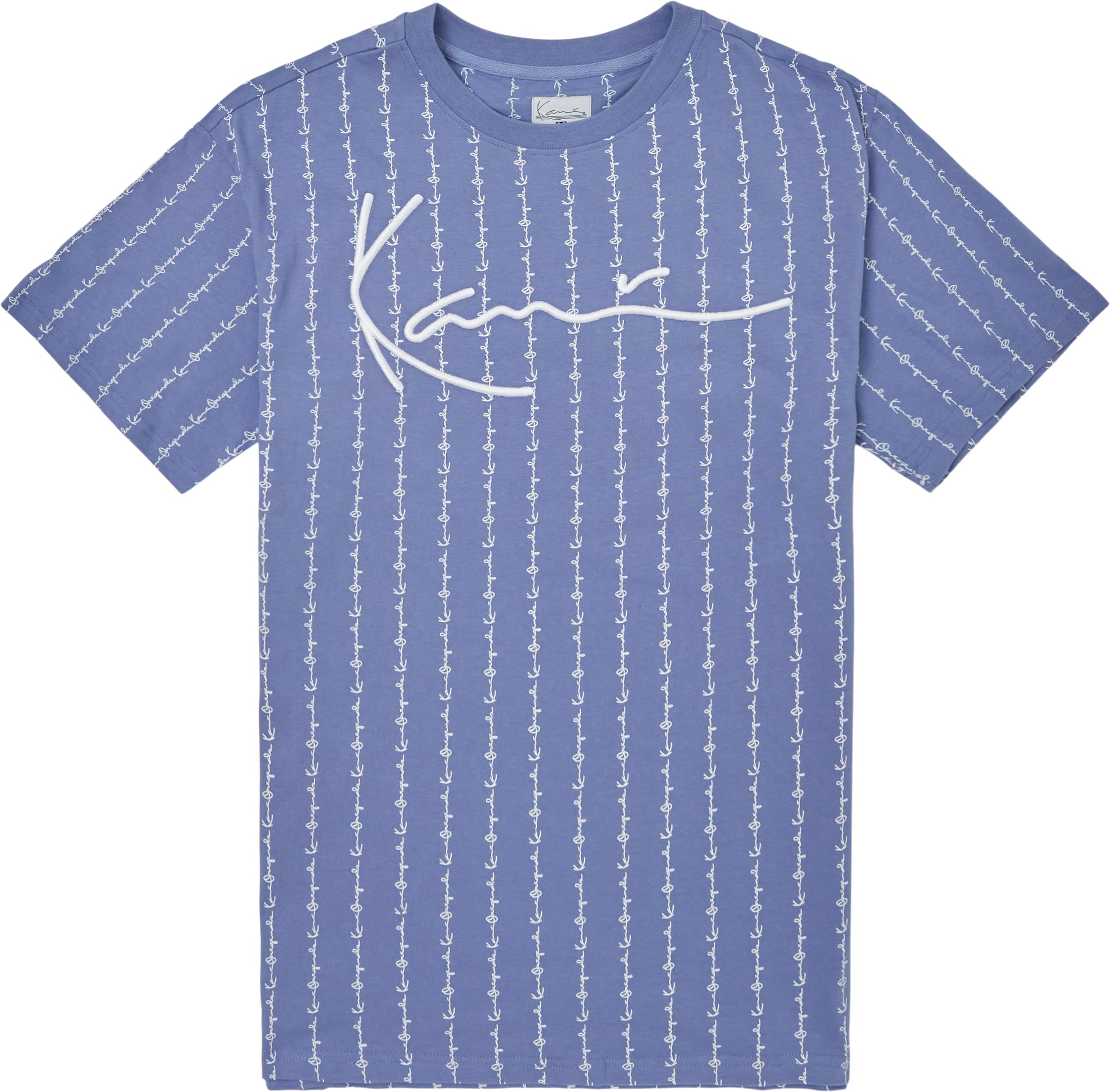 Signature Logo Pinstripe Tee - T-shirts - Regular fit - Blå