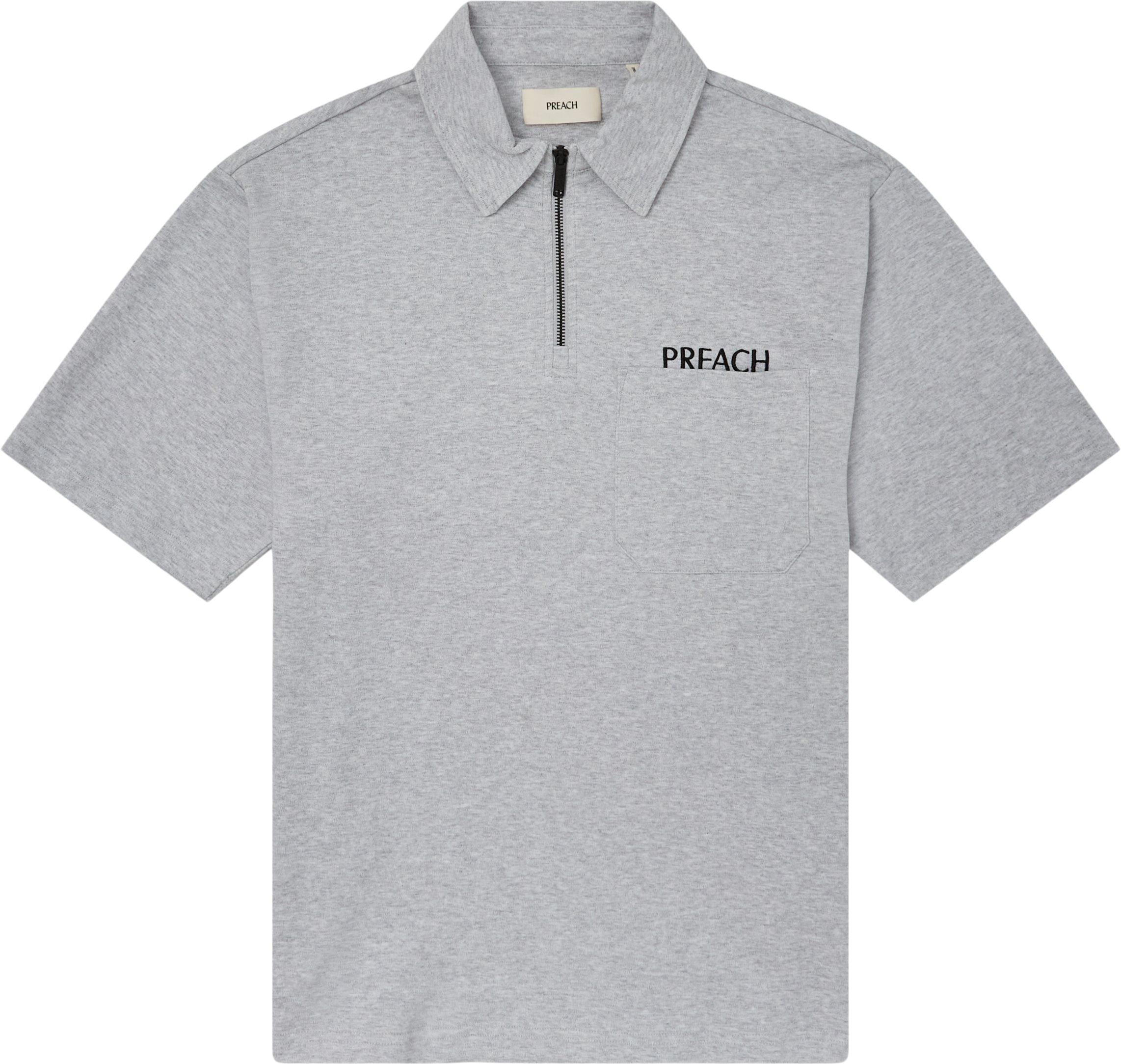 PREACH T-shirts HALF ZIP T 206136 Grey